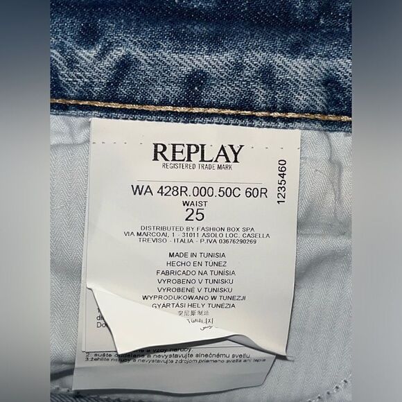 Replay Jeans Women's Size 25 Bermuda Shorts distressed Button Fly Denim skater - Picture 3 of 5